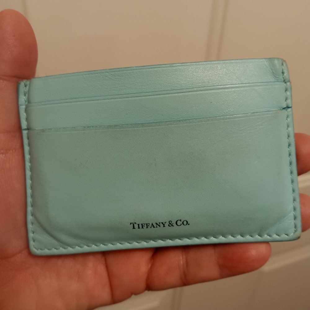 Tiffany & Co. Aqua Leather Card Holder